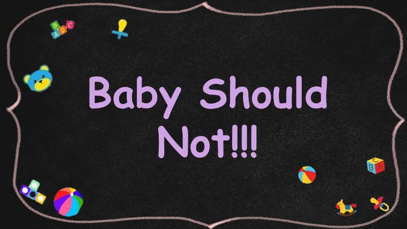 A black chalkboard image with a pink border around the inside. Inside the border are some images of baby items such as pacifiers, blocks, balls and rocking horses. In the middle of all of that are the words